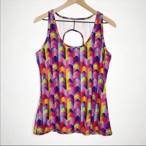 Fabletics Open Back Active Tank Multicolor L